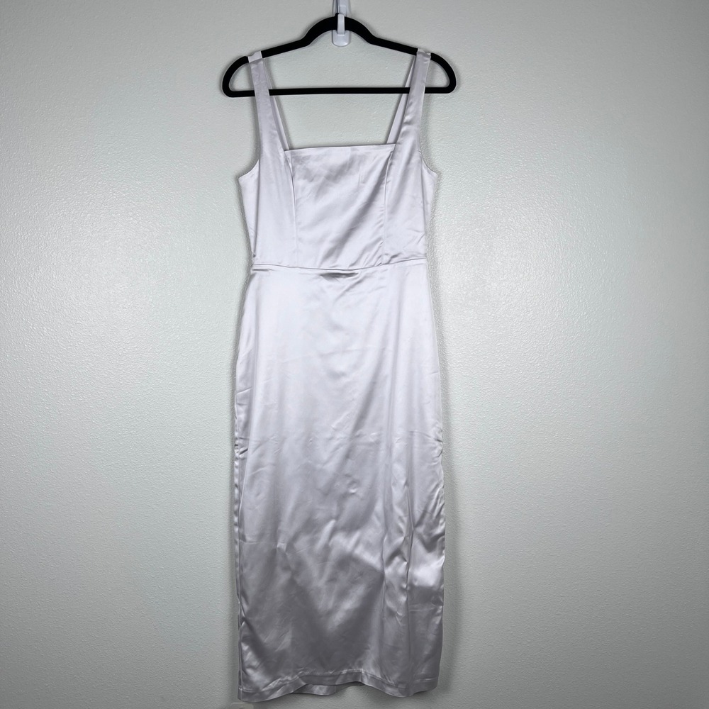 Abercrombie‎ & Fitch Women's Sculpting Stretch Satin Midi Dress Sz M NWT - Picture 5 of 10